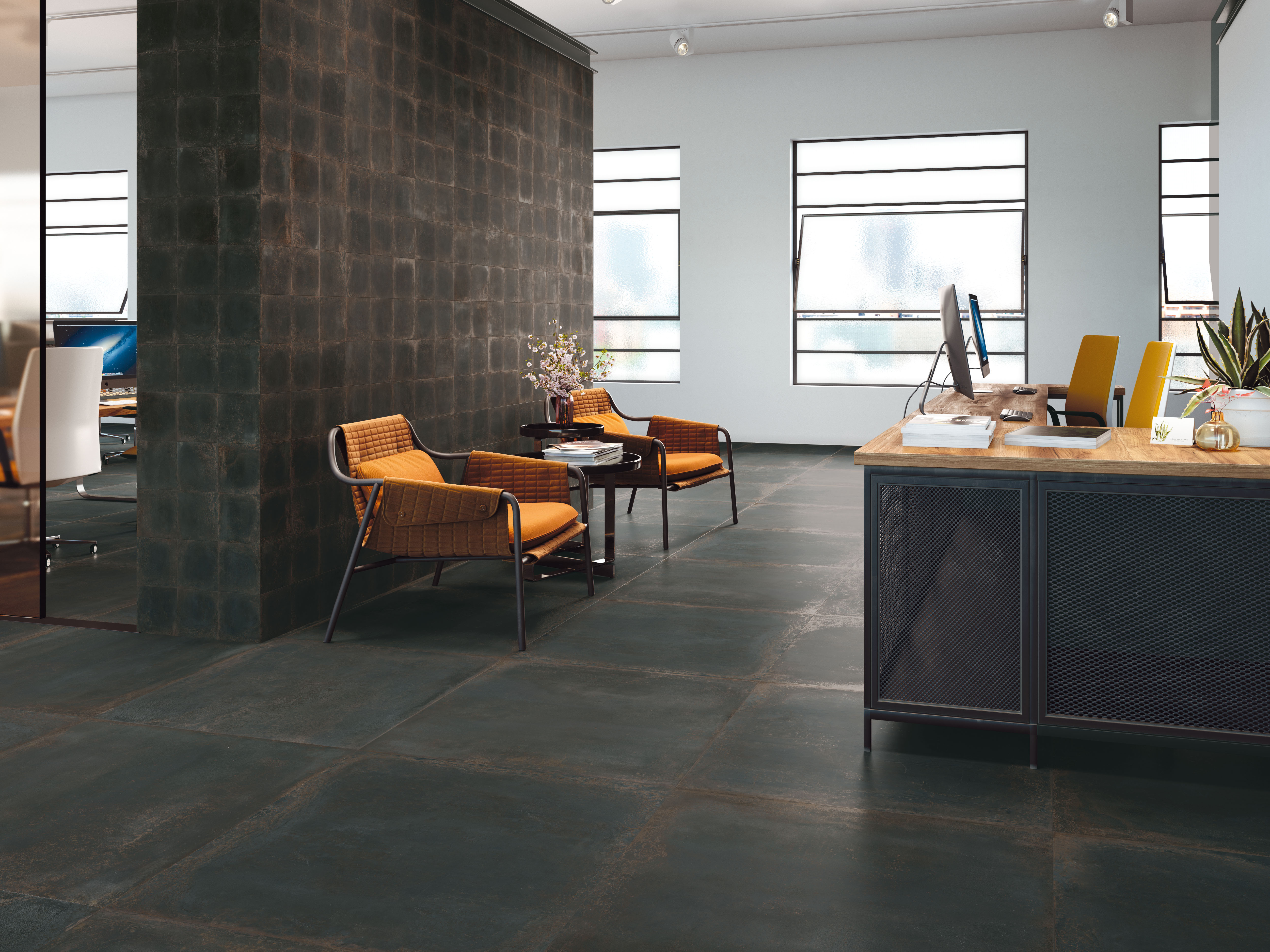 Urbanixx Gres Sveg Bodenfliesen Metalloptik Schwarz matt 60x60 cm rekt. Urbanixx Gres Sveg Bodenfliesen Metalloptik Schwarz matt 60x60 cm rekt.