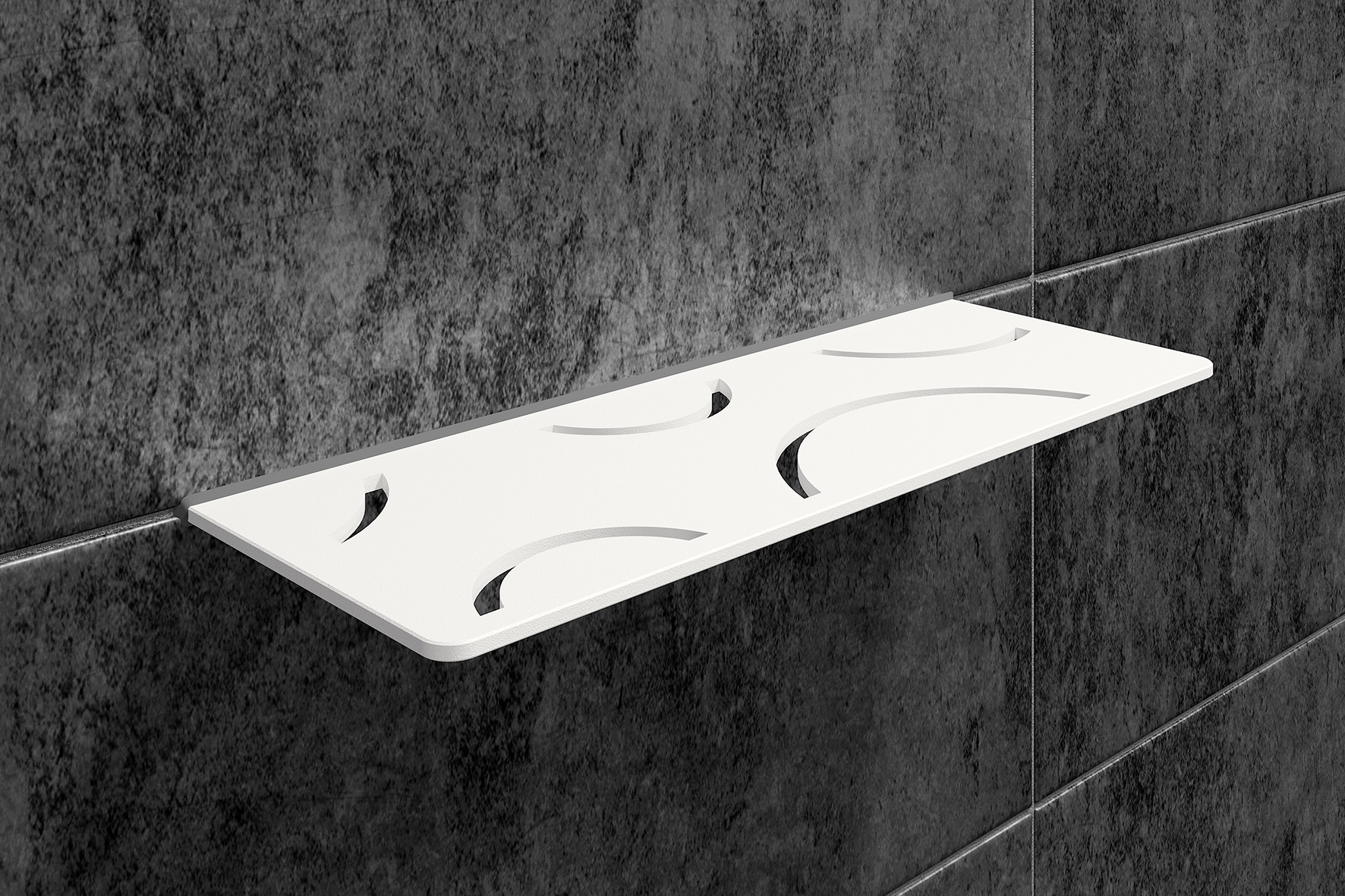 Schlüter SHELF W S1 300x115 mm Curve MBW Brillantweiß Matt Duschablage