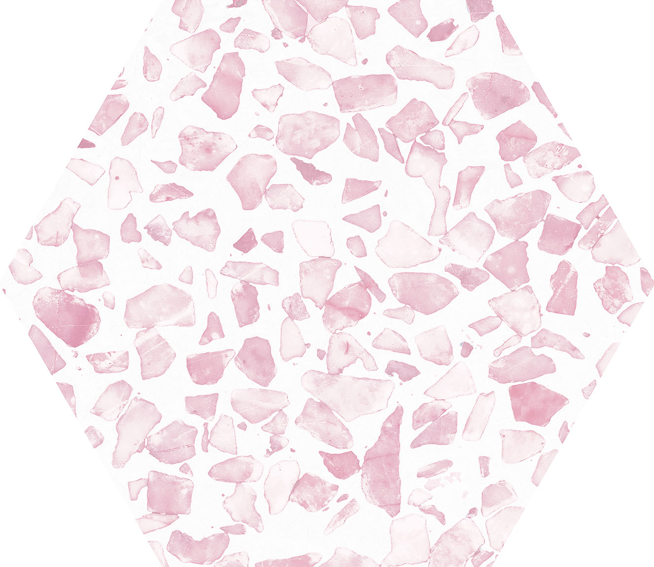 Urbanixx Gres Tarfala Bodenfliesen Terrazzooptik Hexagon Rosa matt 23,2x26,7 cm rekt.
