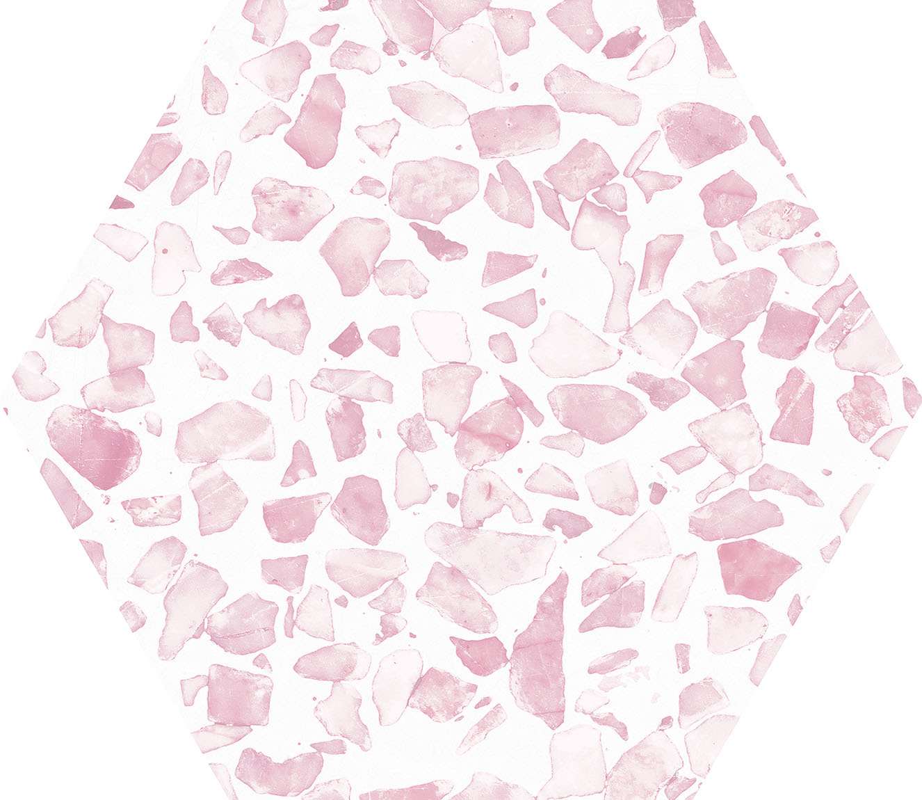 Urbanixx Gres Tarfala Bodenfliesen Terrazzooptik Hexagon Rosa Matt 23,2x26,7 cm rektifiziert