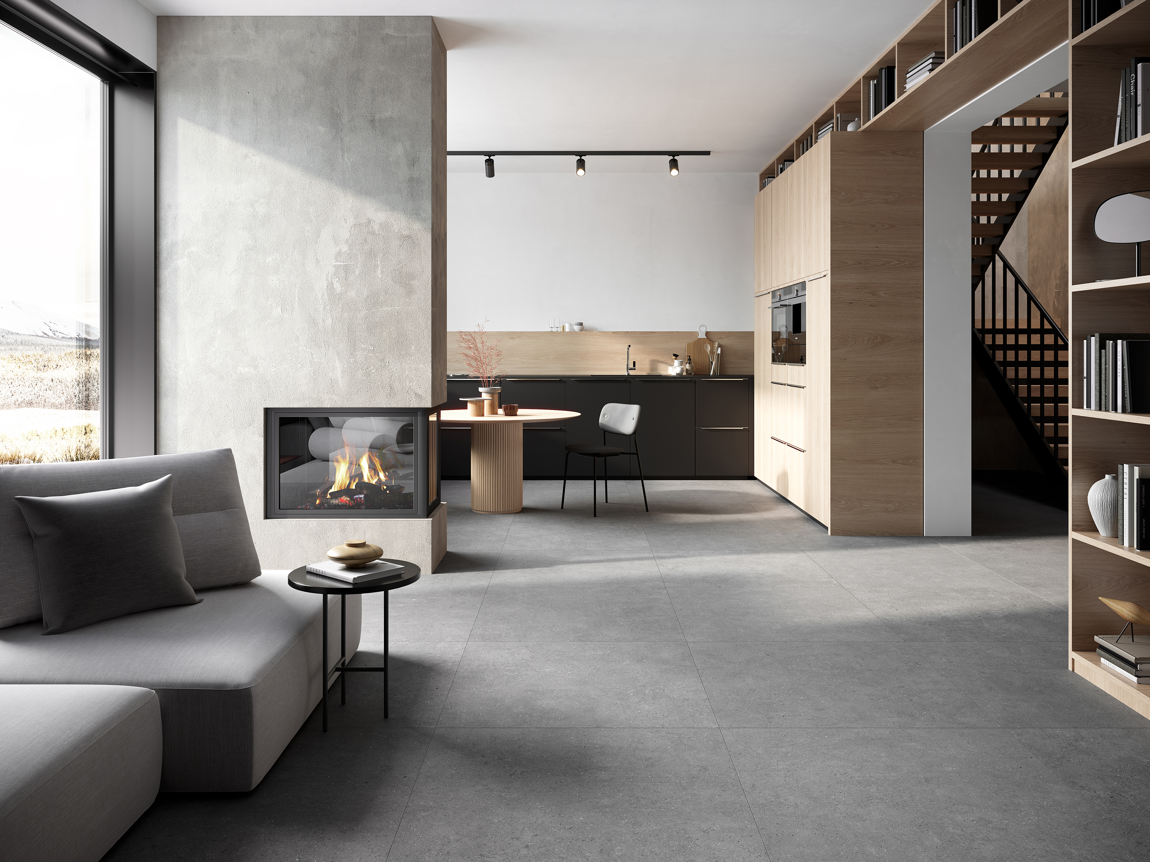 Urbanixx Gres Osaki Bodenfliese Natursteinoptik Anthrazit Matt 20x60 cm R10