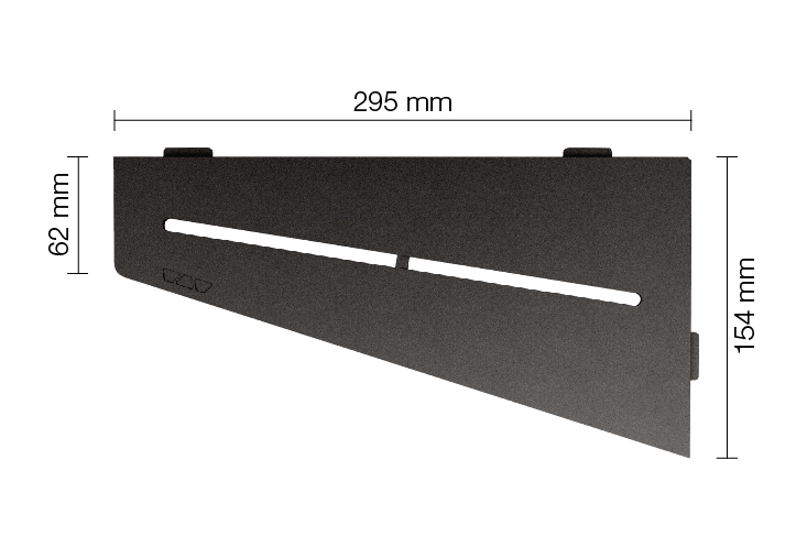 Schlüter SHELF E S3 154x295 mm Pure TSDA strukturbeschichtet Dunkelanthrazit Duschablage