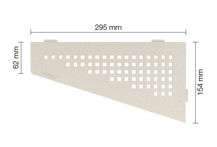 Schlüter SHELF E S3 154x295 mm Square TSI strukturbeschichtet Elfenbein Duschablage