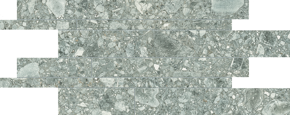 Ergon Lombarda Mosaik Terrazzooptik Grau Anpoliert 30x60 cm rektifiziert 