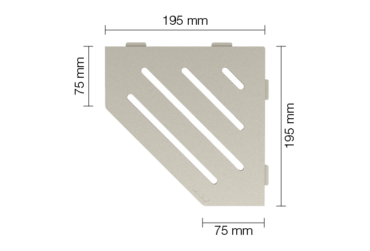 Schlüter SHELF E S2 195x195 mm Wave TSC strukturbeschichtet Creme Duschablage