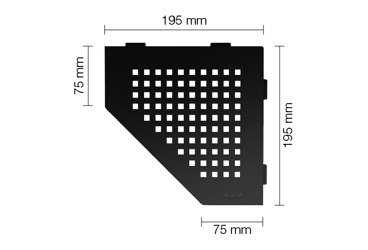 Schlüter SHELF E S2 195x195mm Square MGS Graphitschwarz matt Duschablage