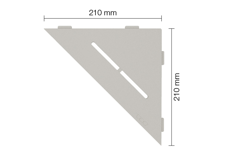 Schlüter SHELF E S1 210x210 mm Pure TSBG strukturbeschichtet Beigegrau Duschablage