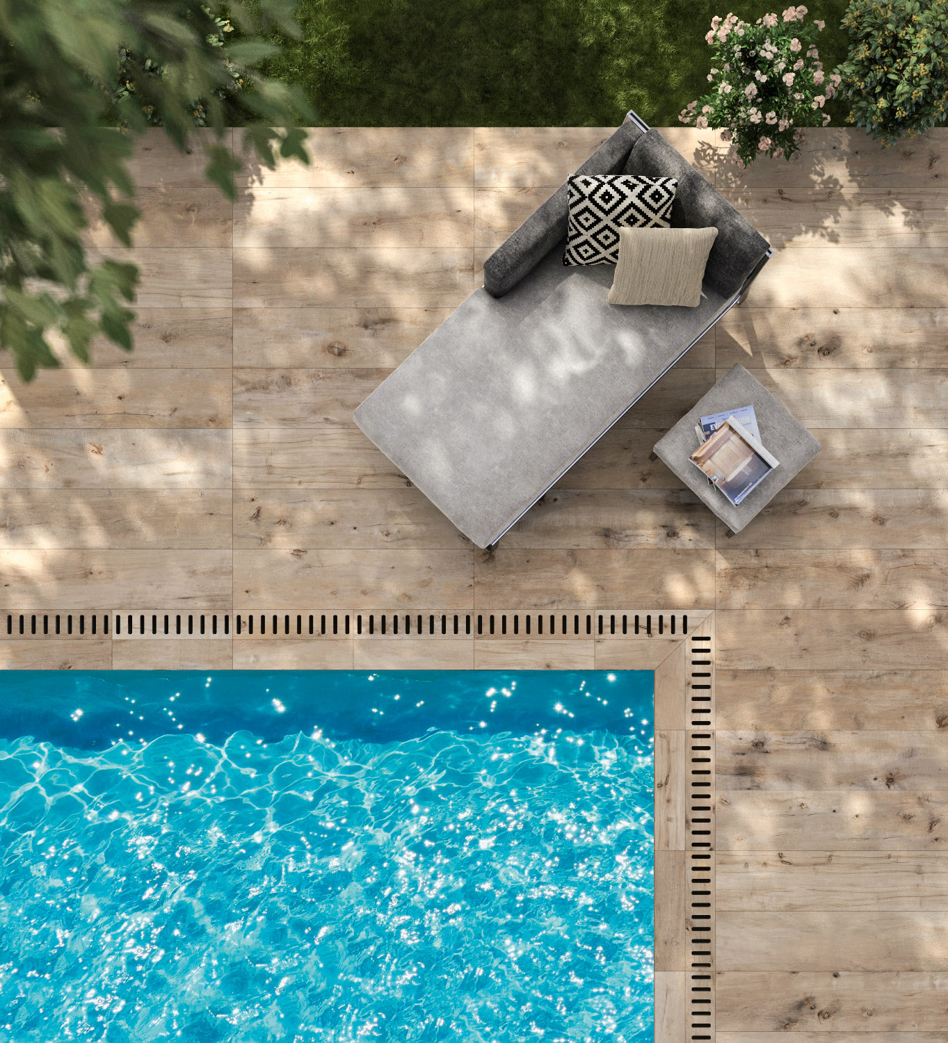 Flaviker Dakota Outdoor Bodenfliese Holzoptik Naturale Matt 20x120 cm rektifiziert R11
