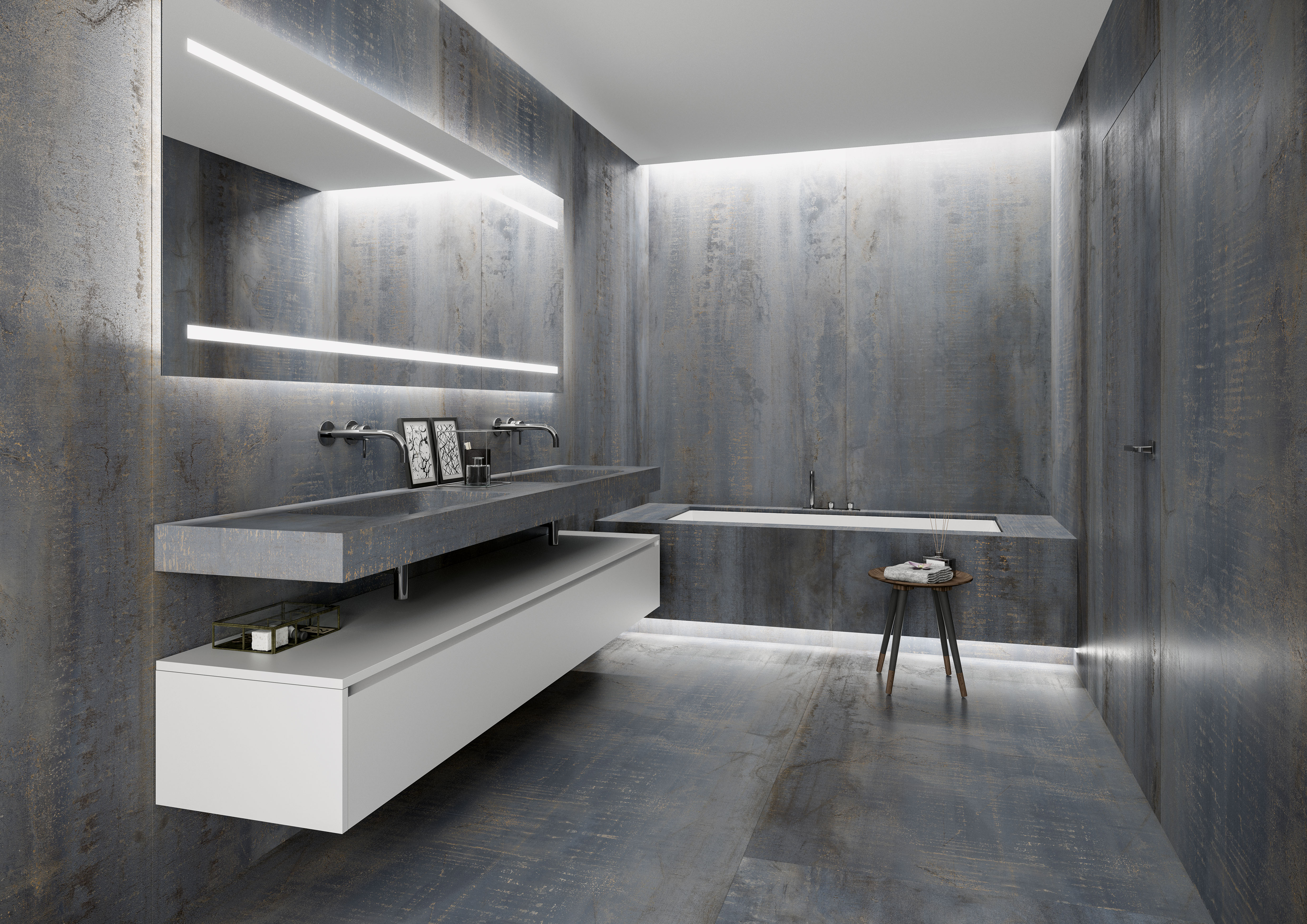 Urbanixx Gres Karlstadt Bodenfliesen Metalloptik Blau Matt 60x60 cm rektifiziert R9