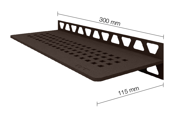 Schlüter SHELF W S1 300x115 mm Square TSOB strukturbeschichtet Bronze Duschablagen