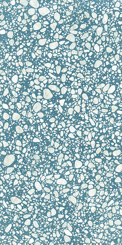 Ergon Medley Pop Bodenfliese Terrazzooptik Blau Matt 60x120 cm rektifiziert R10B