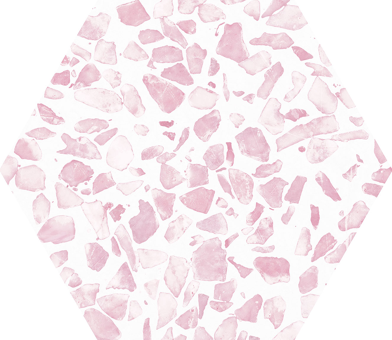 Urbanixx Gres Tarfala Bodenfliesen Terrazzooptik Hexagon Rosa Matt 23,2x26,7 cm rektifiziert
