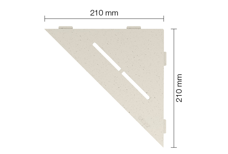 Schlüter SHELF E S1 210x210 mm Pure TSI strukturbeschichtet Elfenbein Duschablage