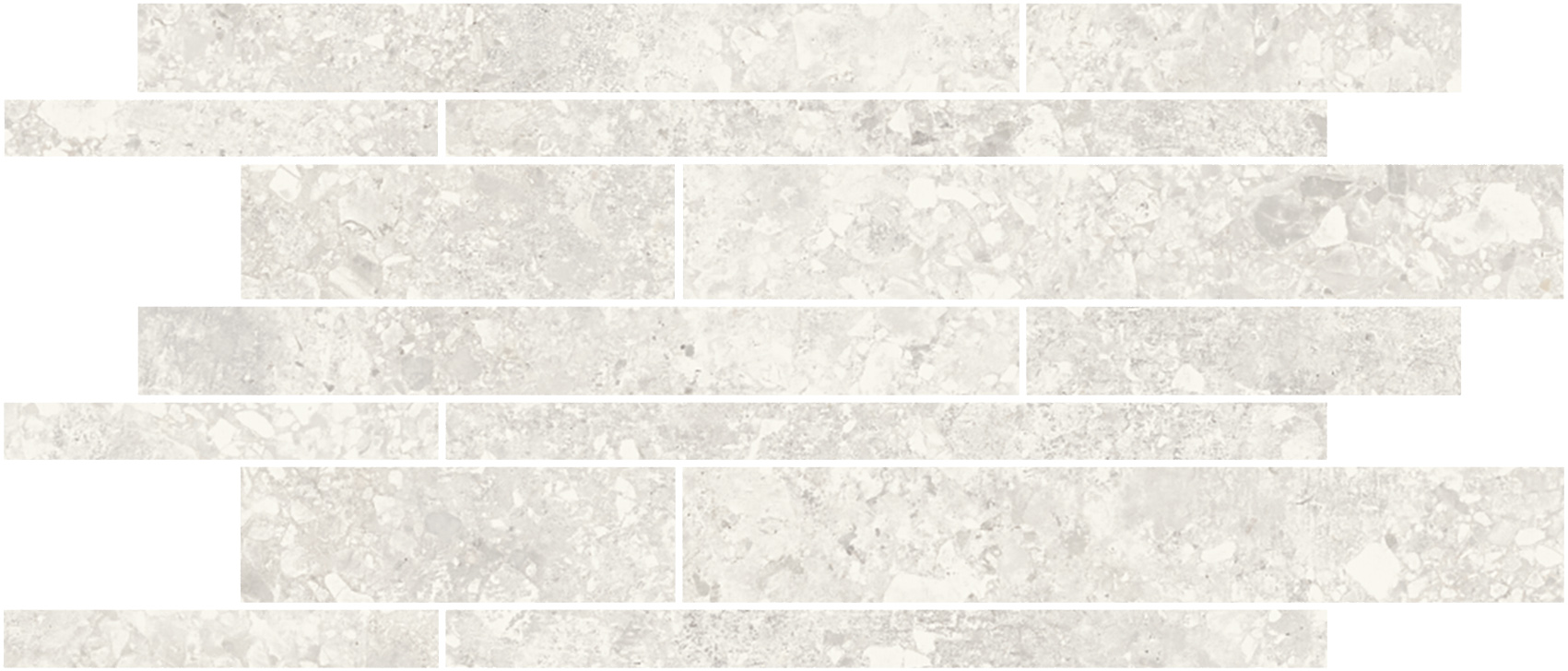 Urbanixx Gres Kyoto Stäbchenmosaik Terrazzooptik Weiß Matt 30x60 cm R10