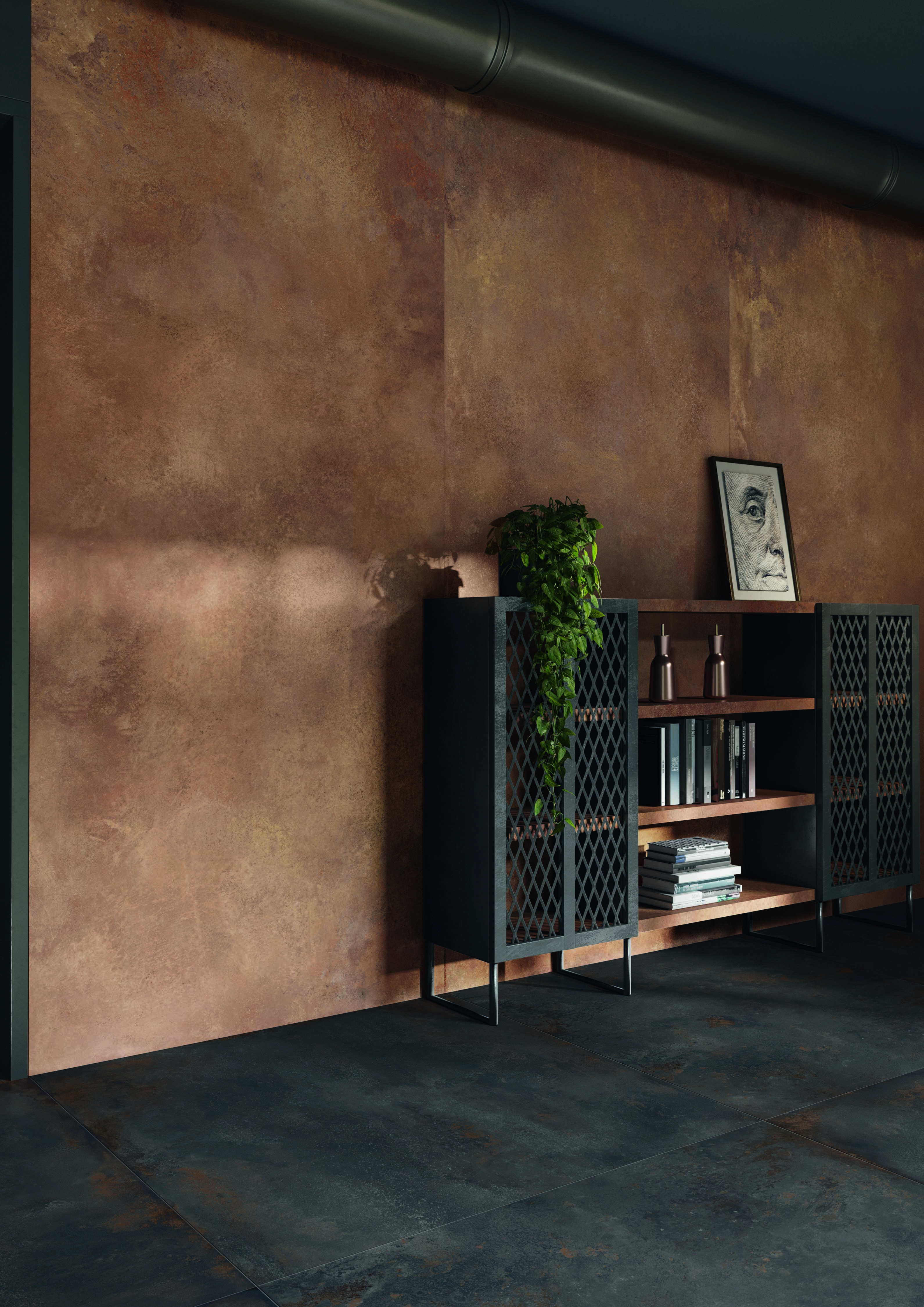 Caesar Alchemy Bodenfliese Metalloptik Rost Matt 80x80 cm rektifiziert R9A