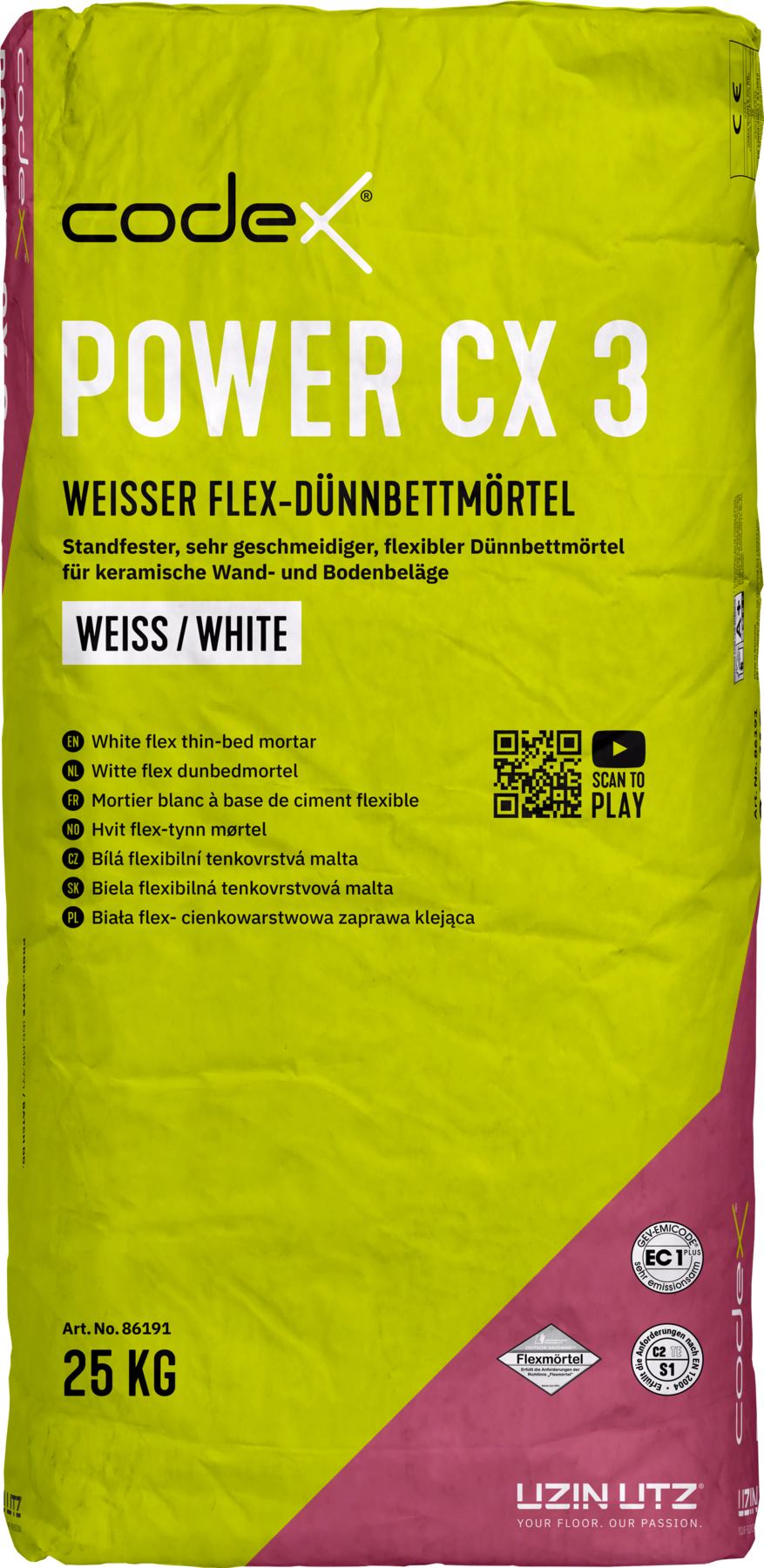 Codex Power CX 3 25 kg Flex Dünnbettmörtel Weiß