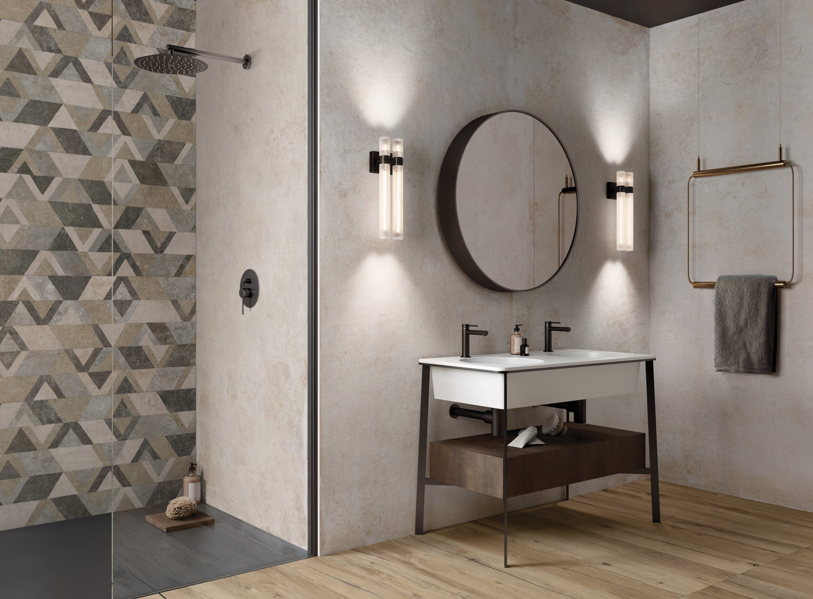 Flaviker Re Tour Bodenfliese Betonoptik Beige Matt 120x120 cm rektifiziert R10B