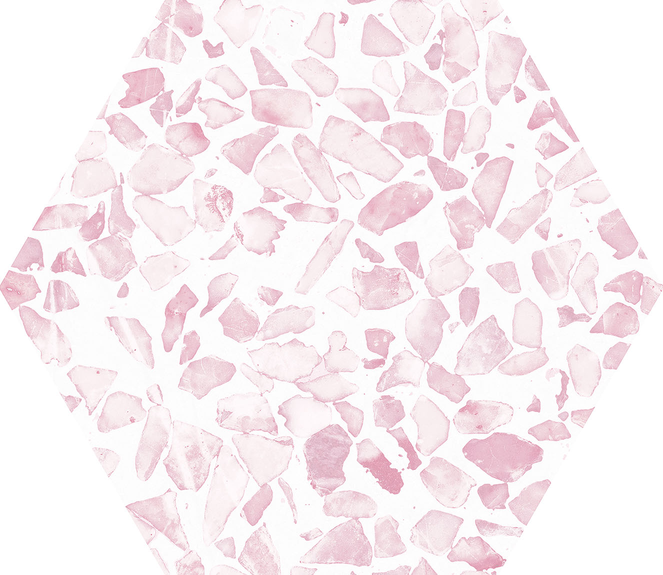 Urbanixx Gres Tarfala Bodenfliesen Terrazzooptik Hexagon Rosa Matt 23,2x26,7 cm rektifiziert