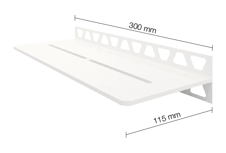 Schlüter SHELF W S1 300x115 mm Pure MBW Brillantweiß matt Duschablage