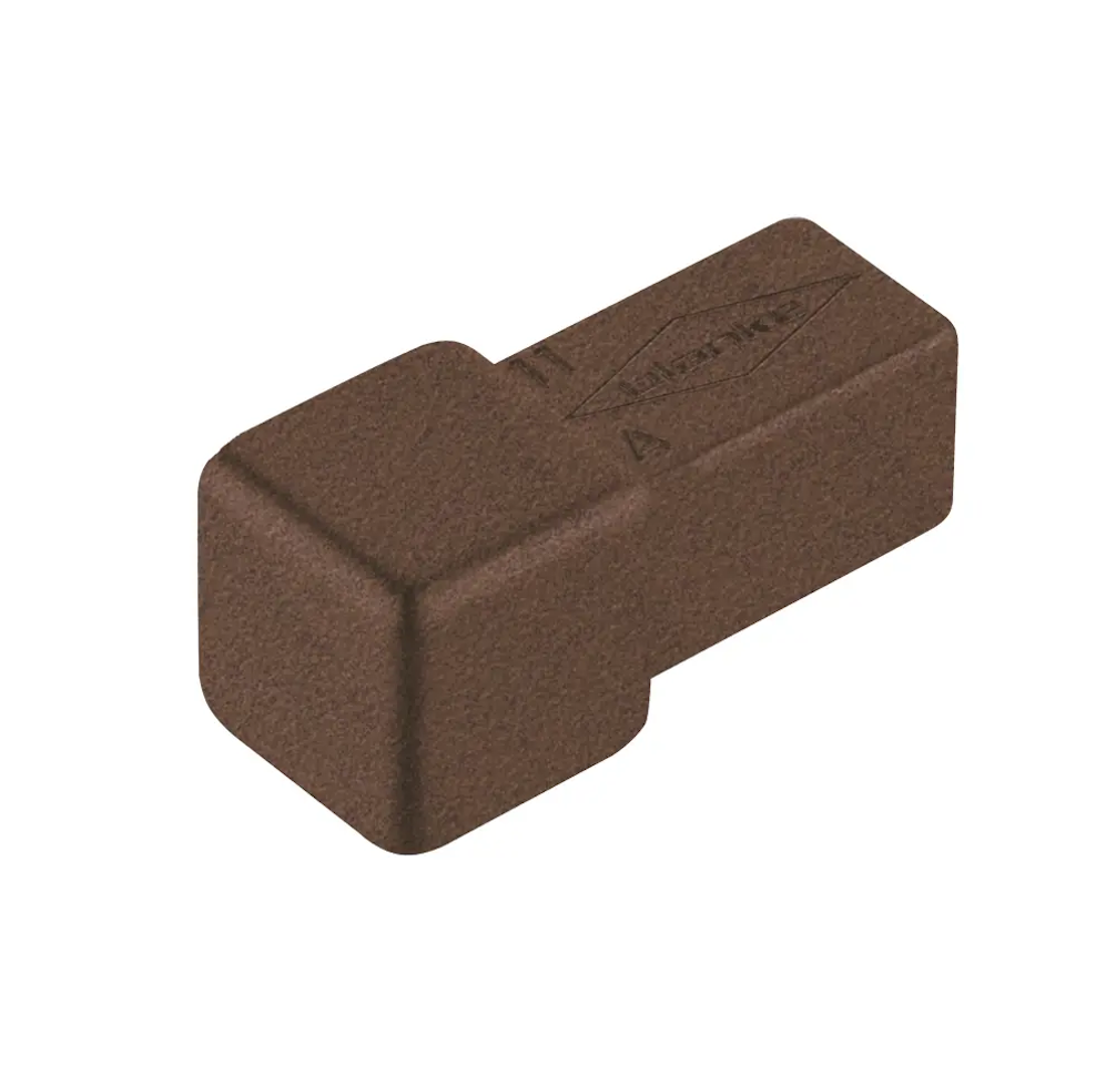 Blanke Eckstück New York Edition Cubeline quadratische Form Aluminium Optik Industrial Rust 4,5 mm hoch