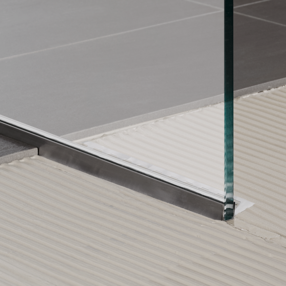 Blanke AQUA KEIL GLAS Edelstahl beschichtet schwarz matt linker Anschlag 34 mm 0,98 m