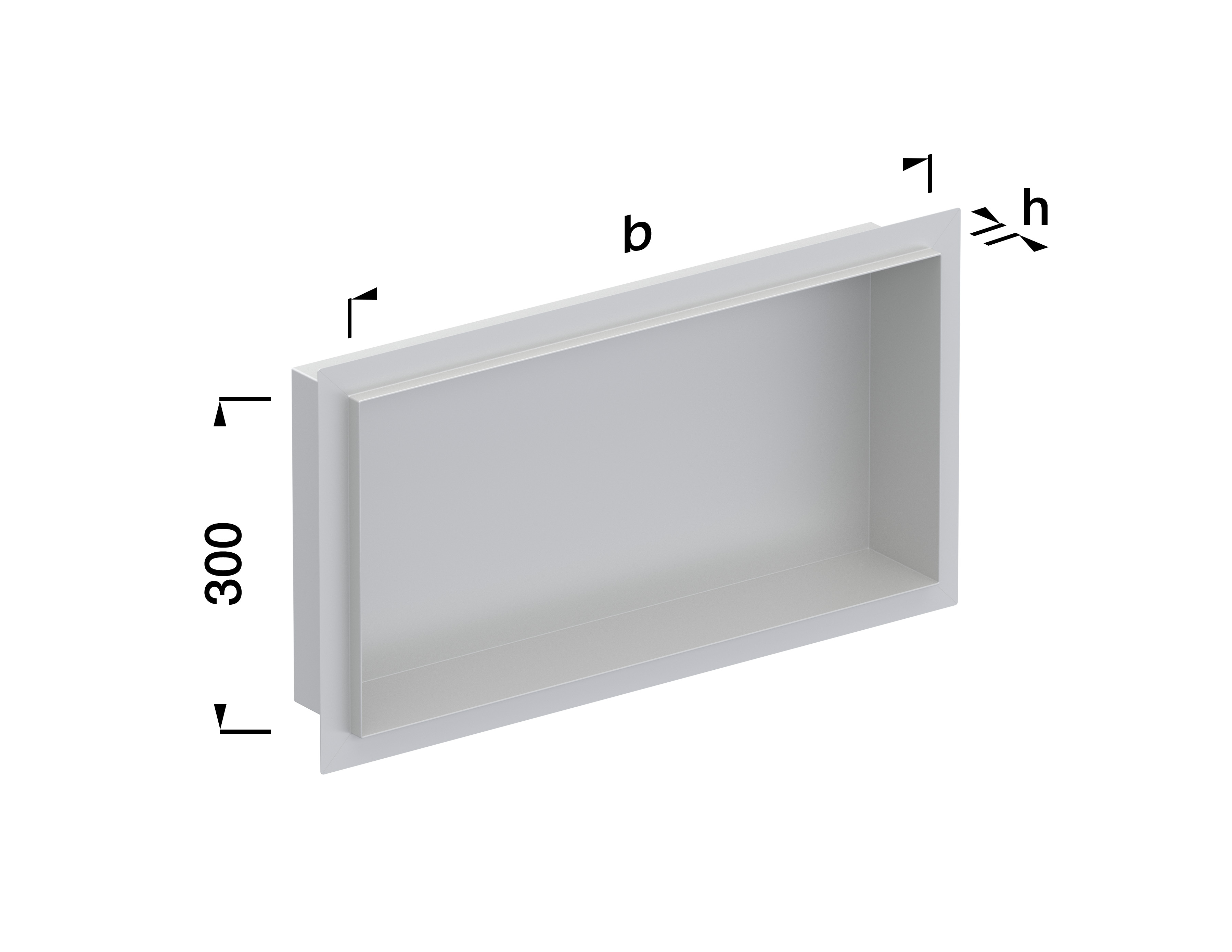 Alferpro Duschnische Alferbox 30x60x1,1 cm Tiefe: 10 cm Edelstahl V2A Seidenmatt