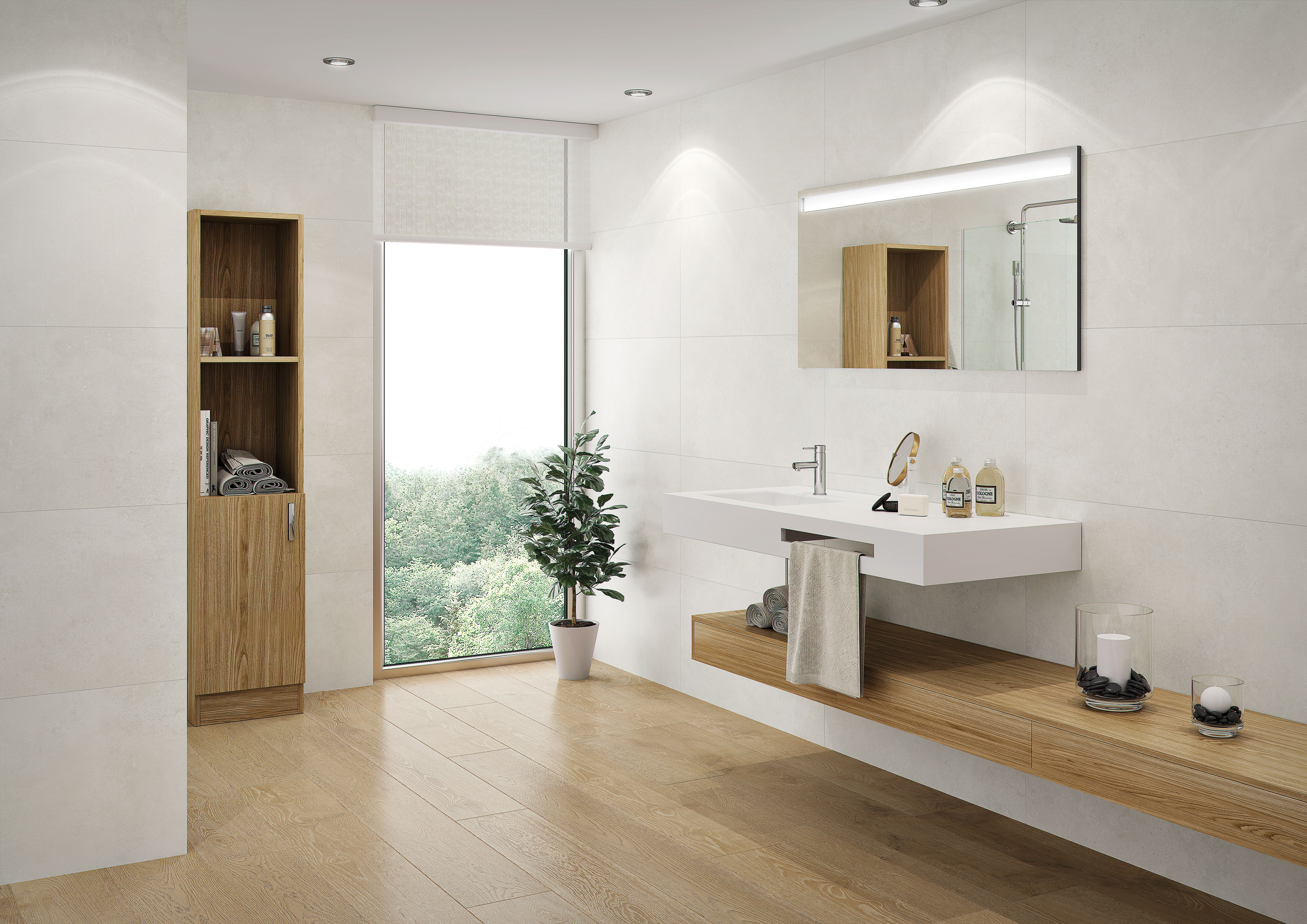 Urbanixx Gres Flata Bodenfliesen Indoor Betonoptik Weiß Matt 75x75 cm rektifiziert 
