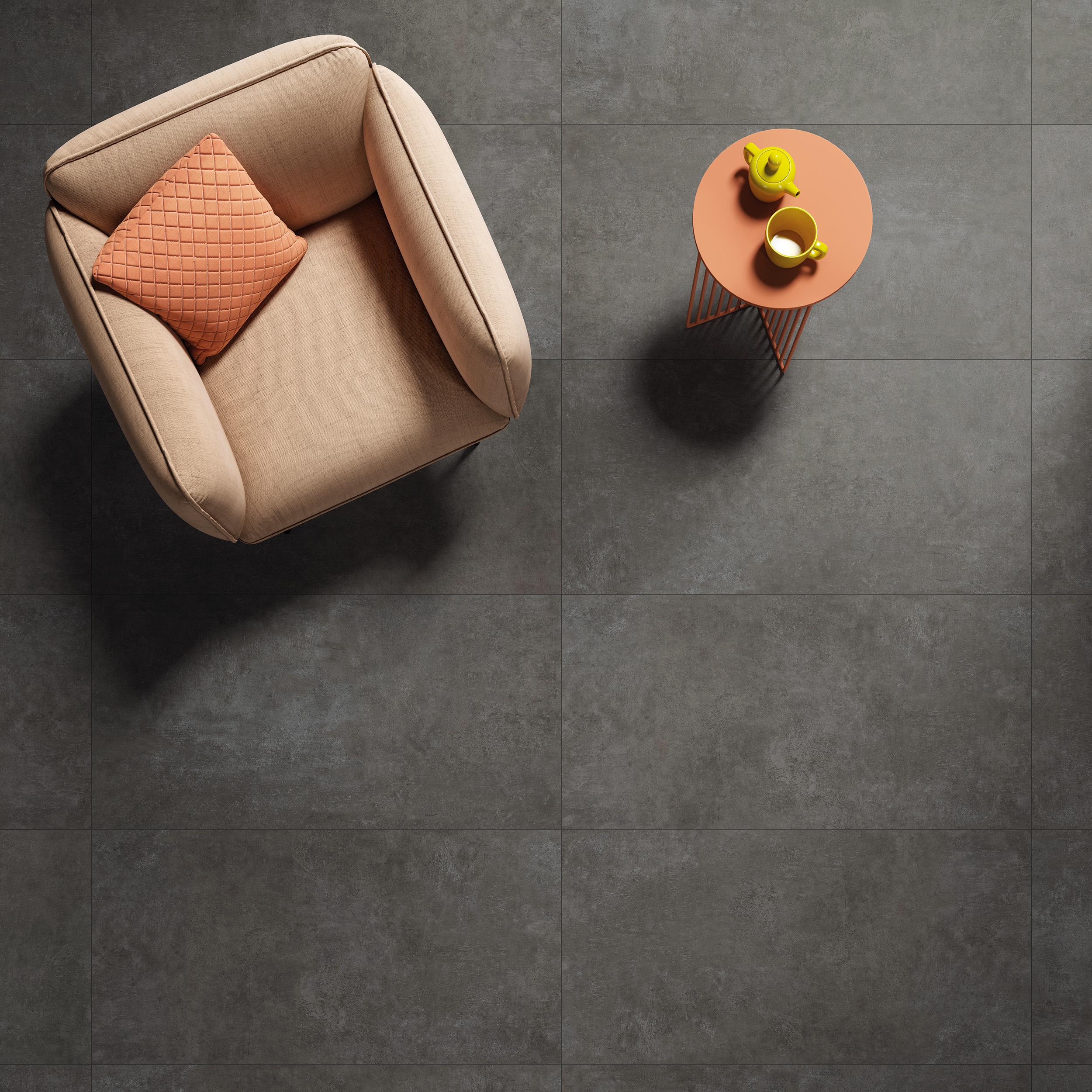 Urbanixx Gres Palermo Bodenfliese Betonoptik Anthrazit Matt 30x60 cm rektifiziert R10B
