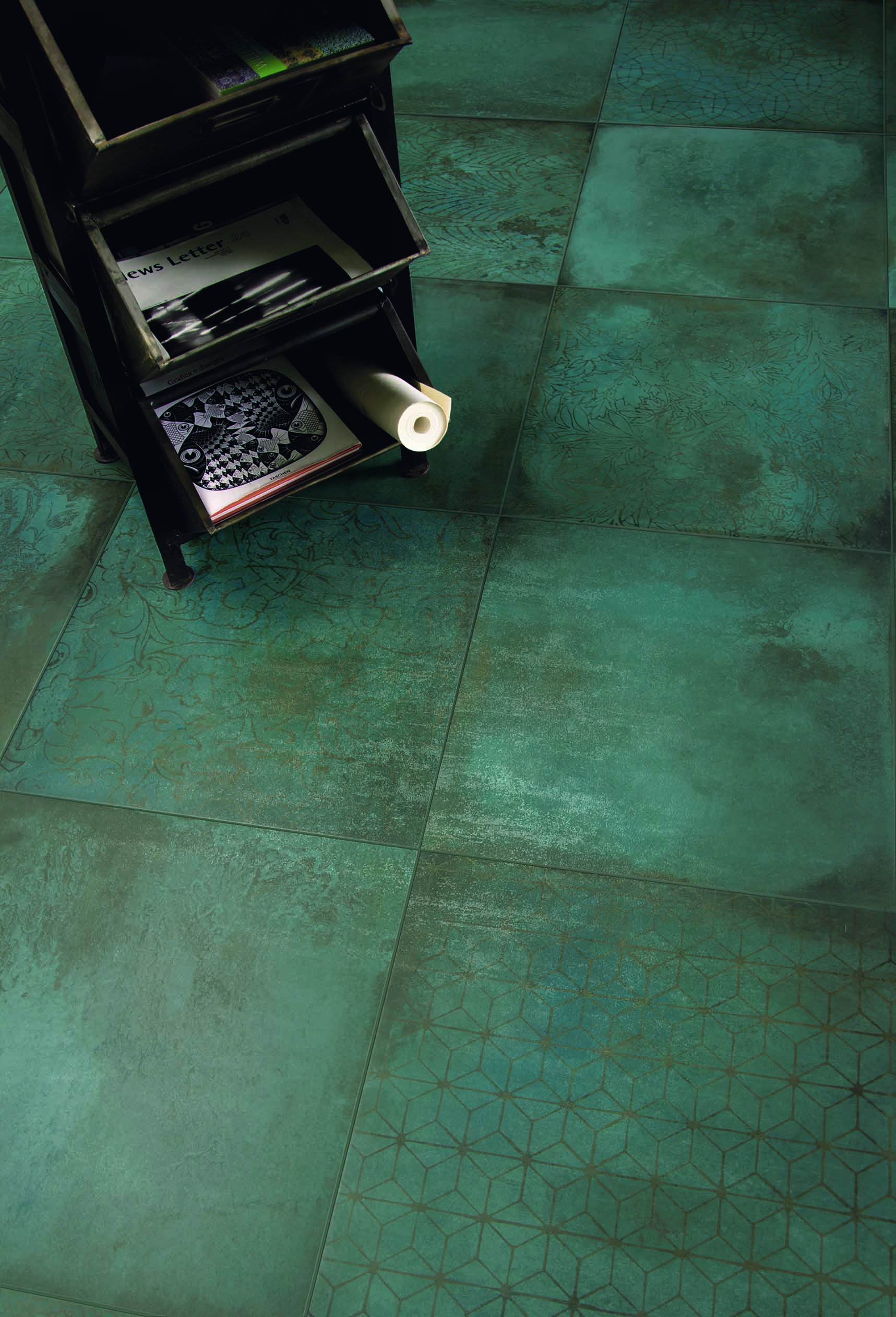 Caesar Alchemy Outdoor Metalloptik Türkis Matt 60x60 cm R11C