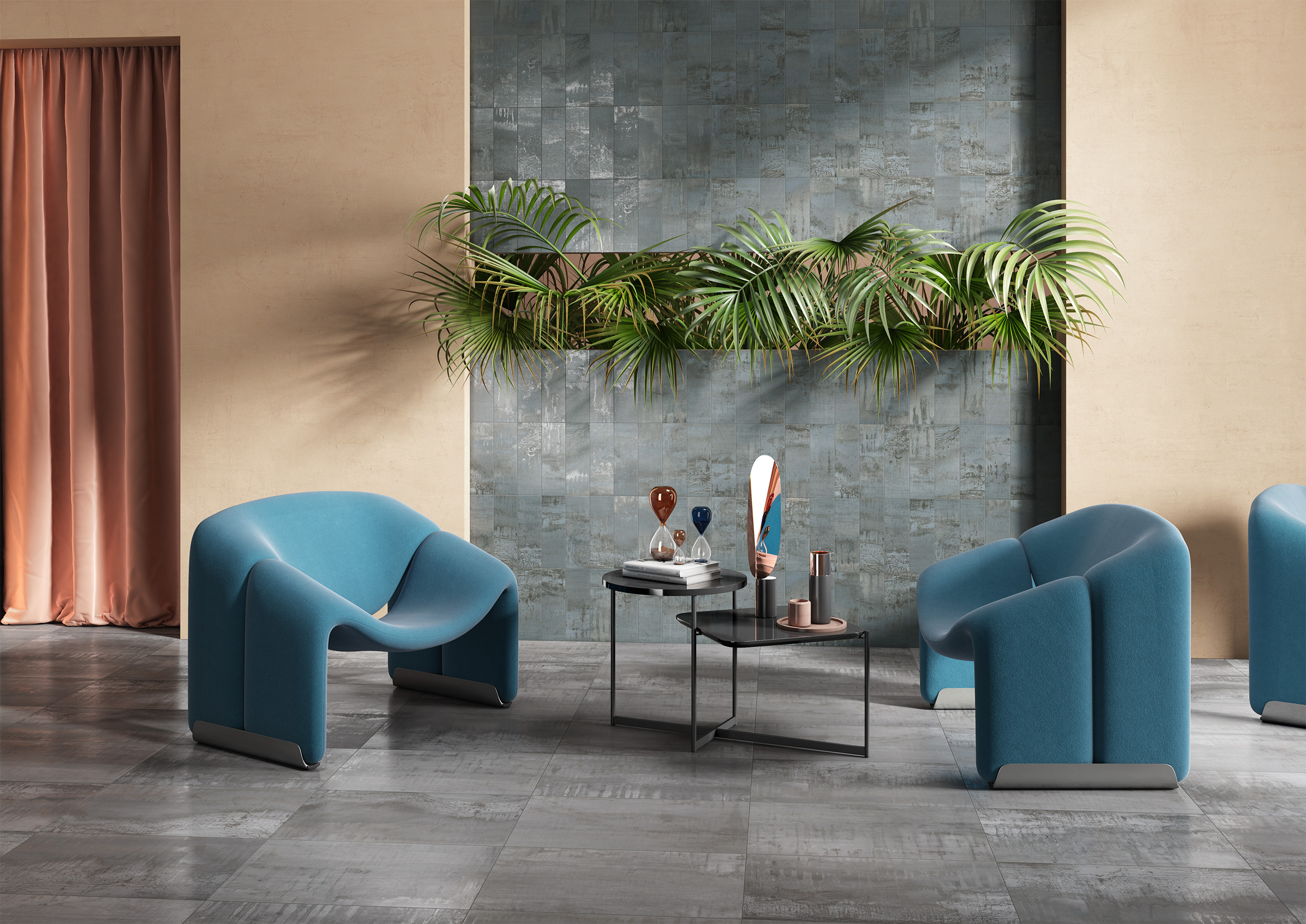 Urbanixx Gres Mailand Mosaik Metalloptik Blau Matt 30x30 cm rektifiziert 