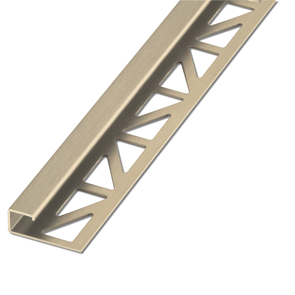 Blanke CUBELINE Fliesenschiene Eckstück quadratische Form Aluminium eloxiert goldfarbig matt geschliffen 11 mm hoch   