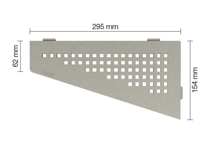 Schlüter SHELF E S3 154x295 mm Square TSSG strukturbeschichtet Steingrau Duschablage