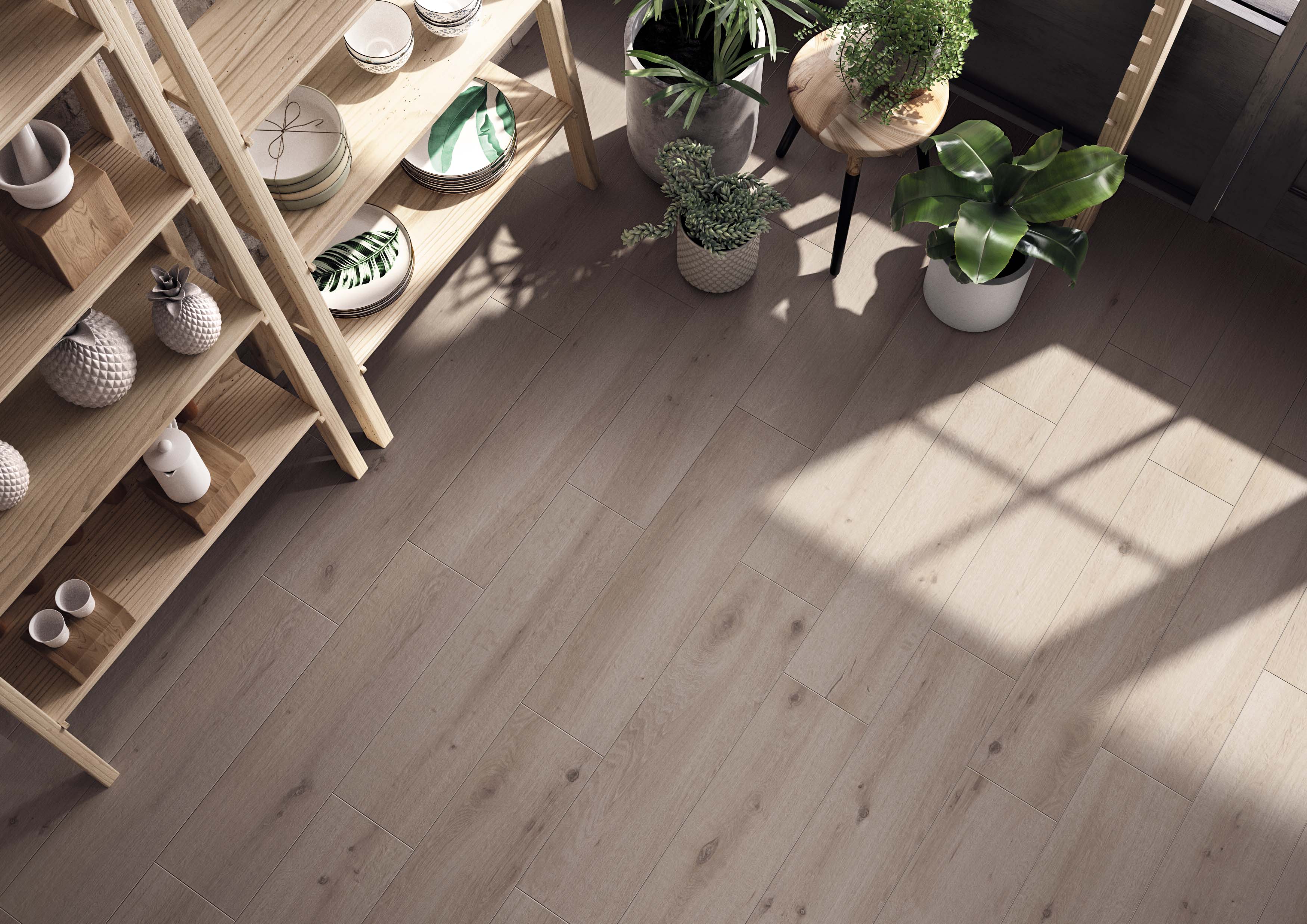 Noem Gres Malaga Bodenfliese Holzoptik Grau Matt 22,5x90 cm rektifiziert R10A