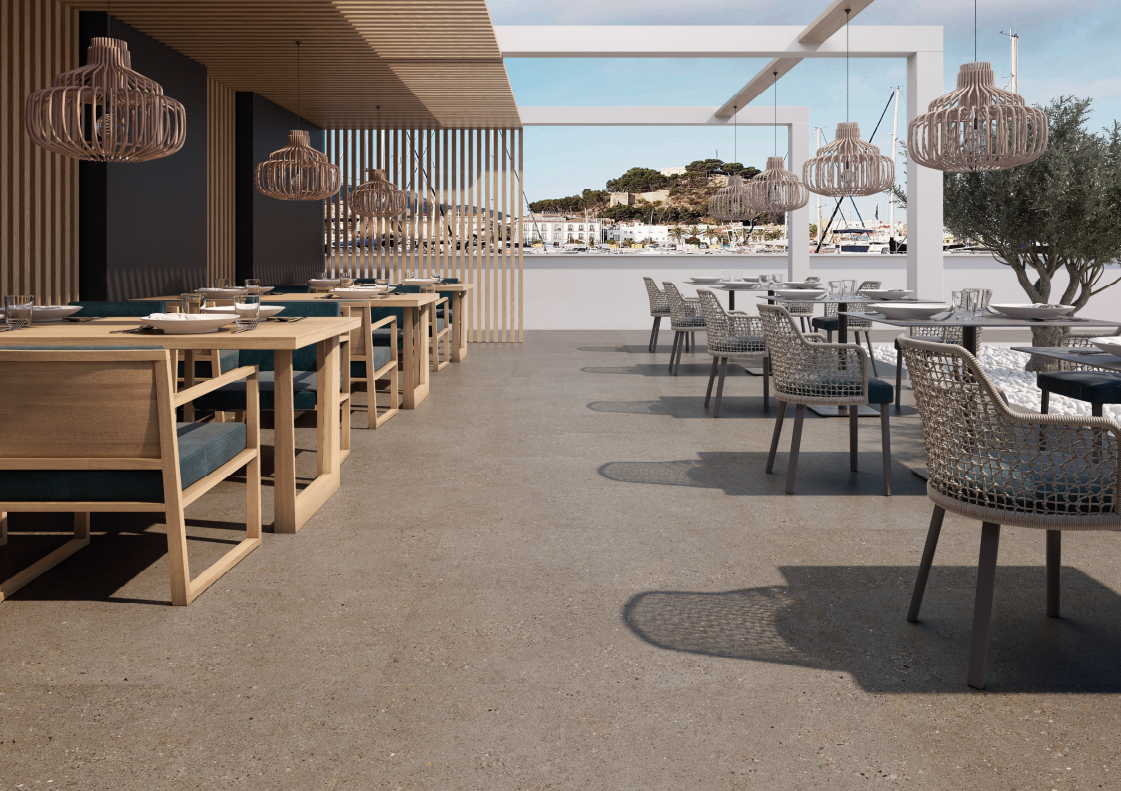 Vanezia Gres Torcello Bodenfliese Terrazzooptik Braun Matt 60x60 cm rektifiziert R9