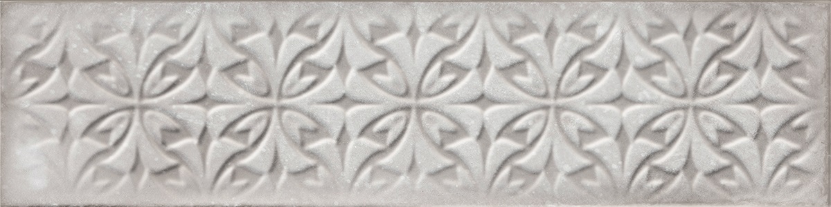 Catalea Gres Nellim Metrofliese Dekor Grau glänzend 7,5x30 cm  