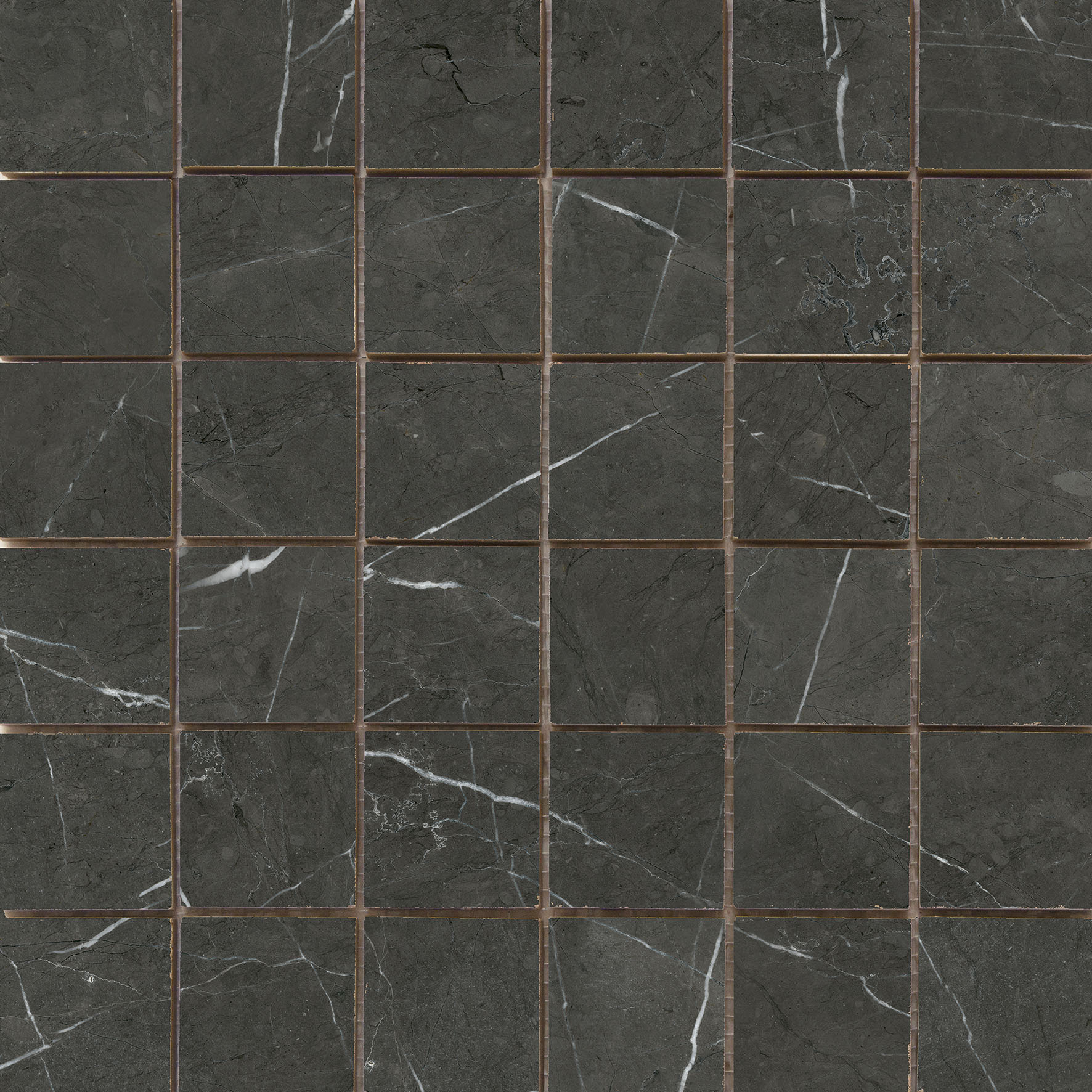 Vanezia Gres Kemi Mosaik Marmoroptik Schwarz Matt 30x30 cm rektifiziert 