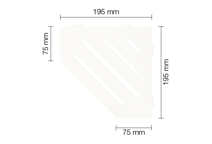 Schlüter SHELF E S2 195x195 mm Wave MBW Brillantweiß matt Duschablage