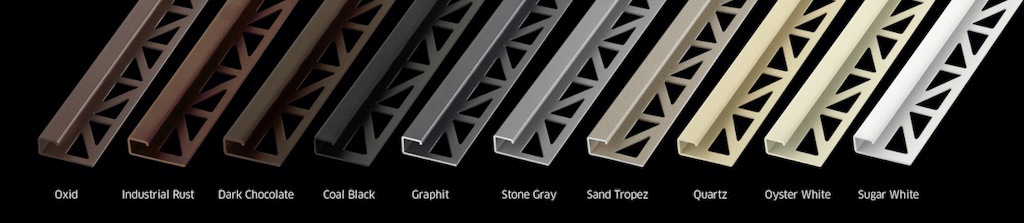 Blanke Fliesenschiene New York Edition Cubeline quadratische Form Abschlussprofil Aluminium Smoke 4,5 mm hoch 2,5 m lang