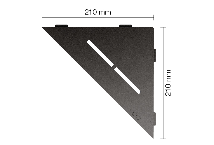 Schlüter SHELF E S1 210x210 mm Pure TSDA strukturbeschichtet Dunkelanthrazit Duschablage