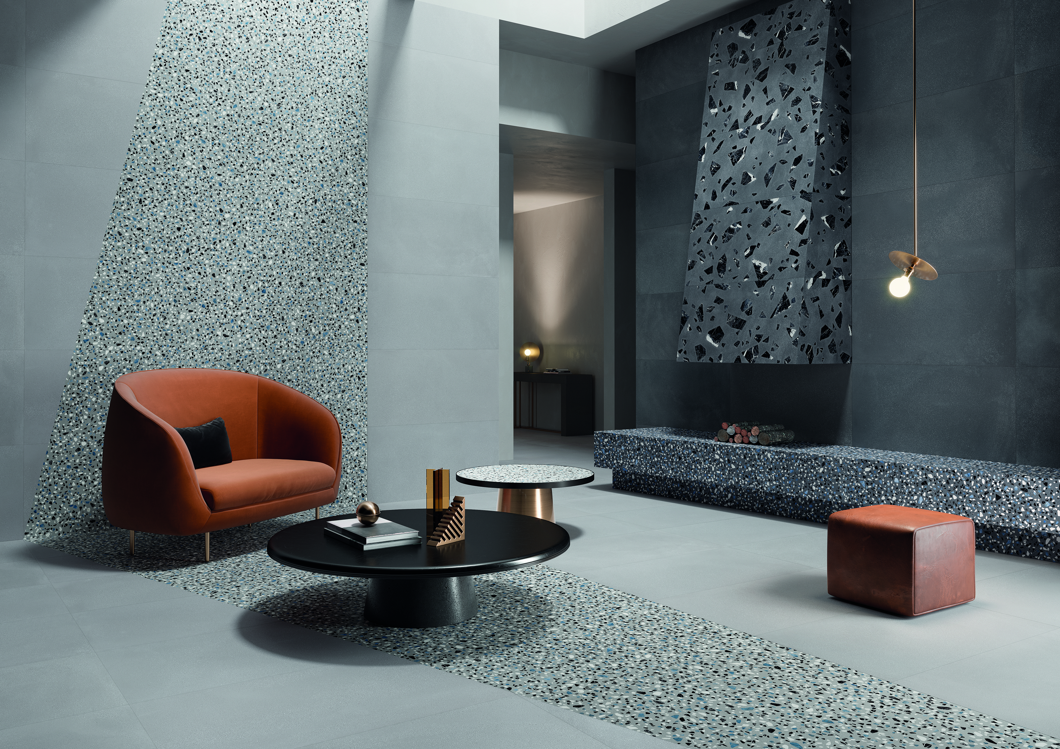 Ergon Medley Rock Bodenfliese Terrazzooptik Dunkelgrau Matt 60x60 cm rektifiziert R10B