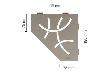 Schlüter SHELF E S2 195x195 mm Curve TSSG strukturbeschichtet Steingrau Duschablage