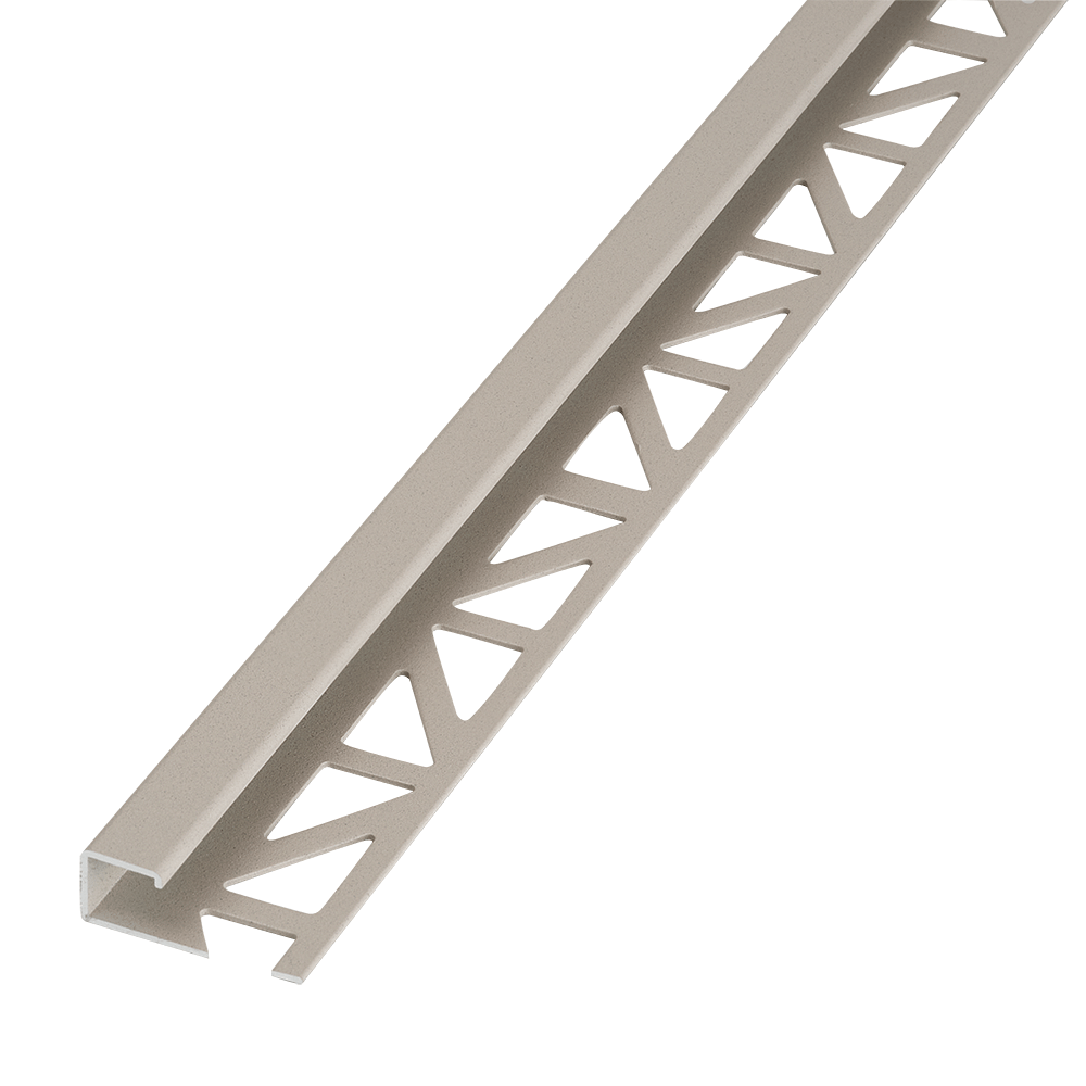 Blanke Fliesenschiene New York Edition Cubeline quadratische Form Abschlussprofil Aluminium Cotton 12,5 mm hoch 2,5 m lang
