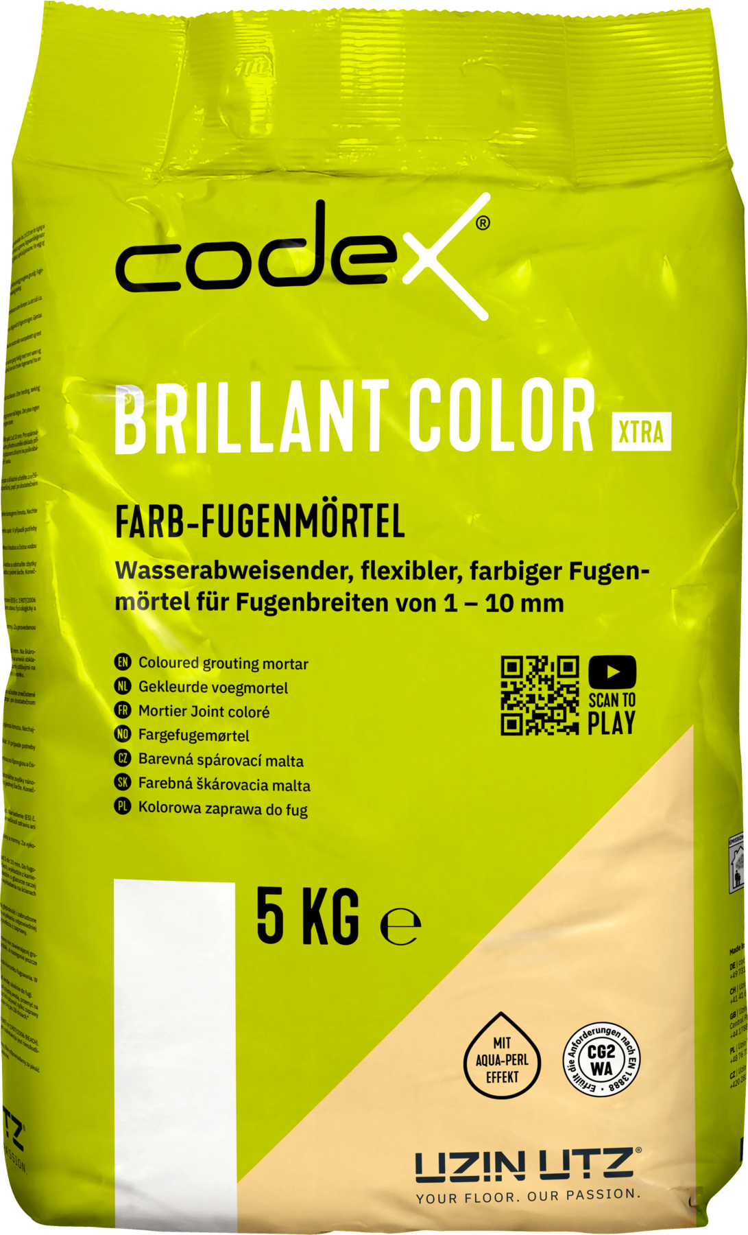 Codex Brillant Color Xtra Platingrau 5 kg Farbfugenmörtel