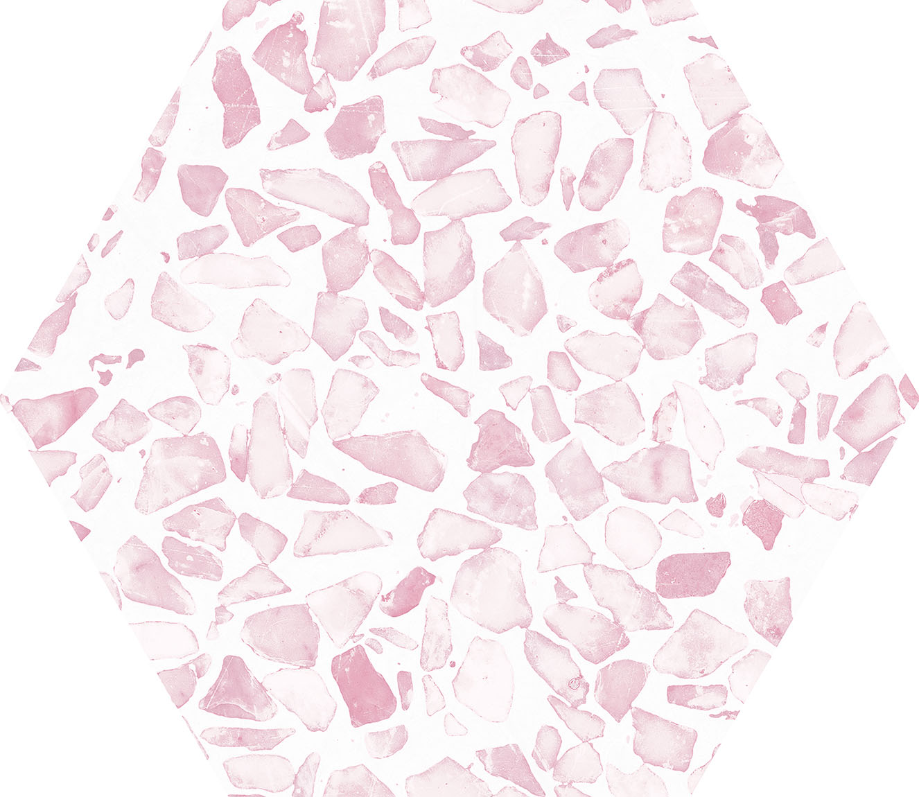 Urbanixx Gres Tarfala Bodenfliesen Terrazzooptik Hexagon Rosa Matt 23,2x26,7 cm rektifiziert