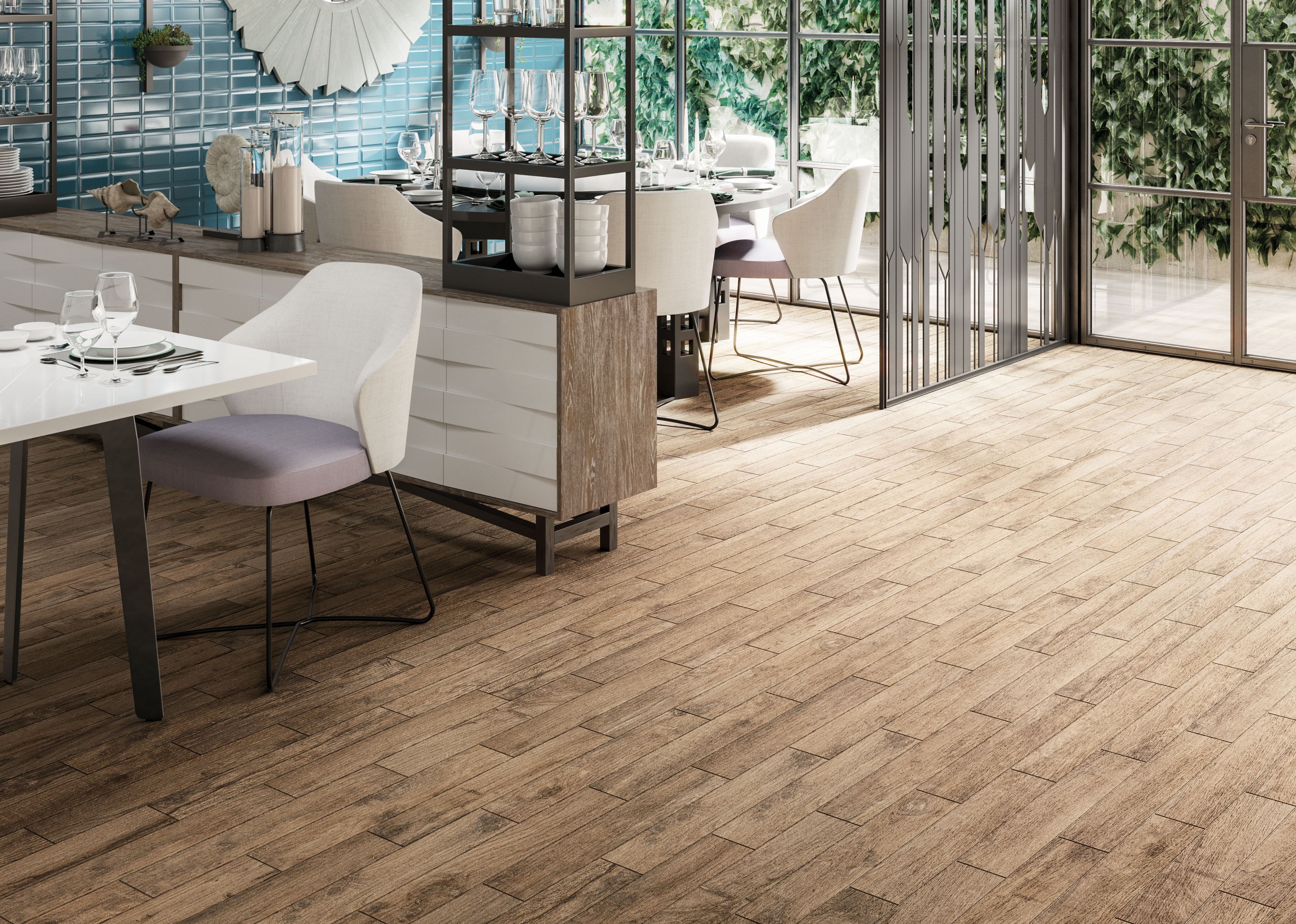 Noem Gres Stockholm Bodenfliesen Holzoptik Hellbraun Matt 10x60 cm rektifiziert R10B