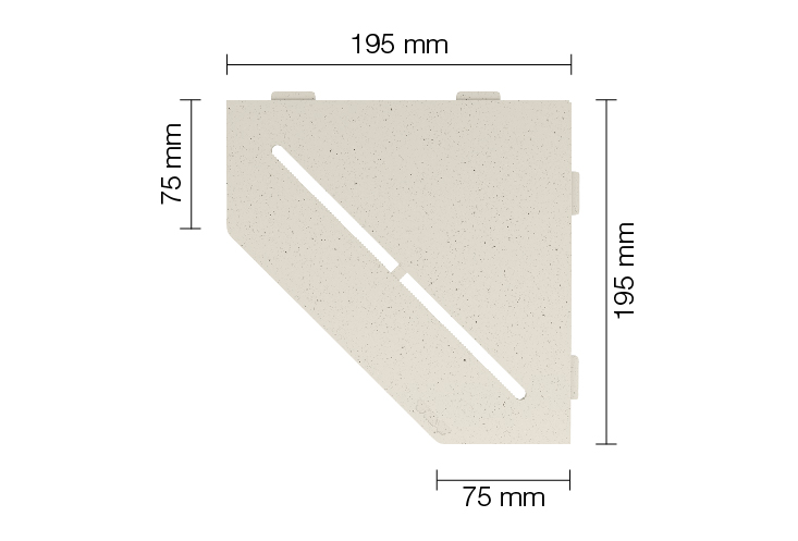 Schlüter SHELF E S2 195x195 mm Pure TSI strukturbeschichtet Elfenbein Duschablage