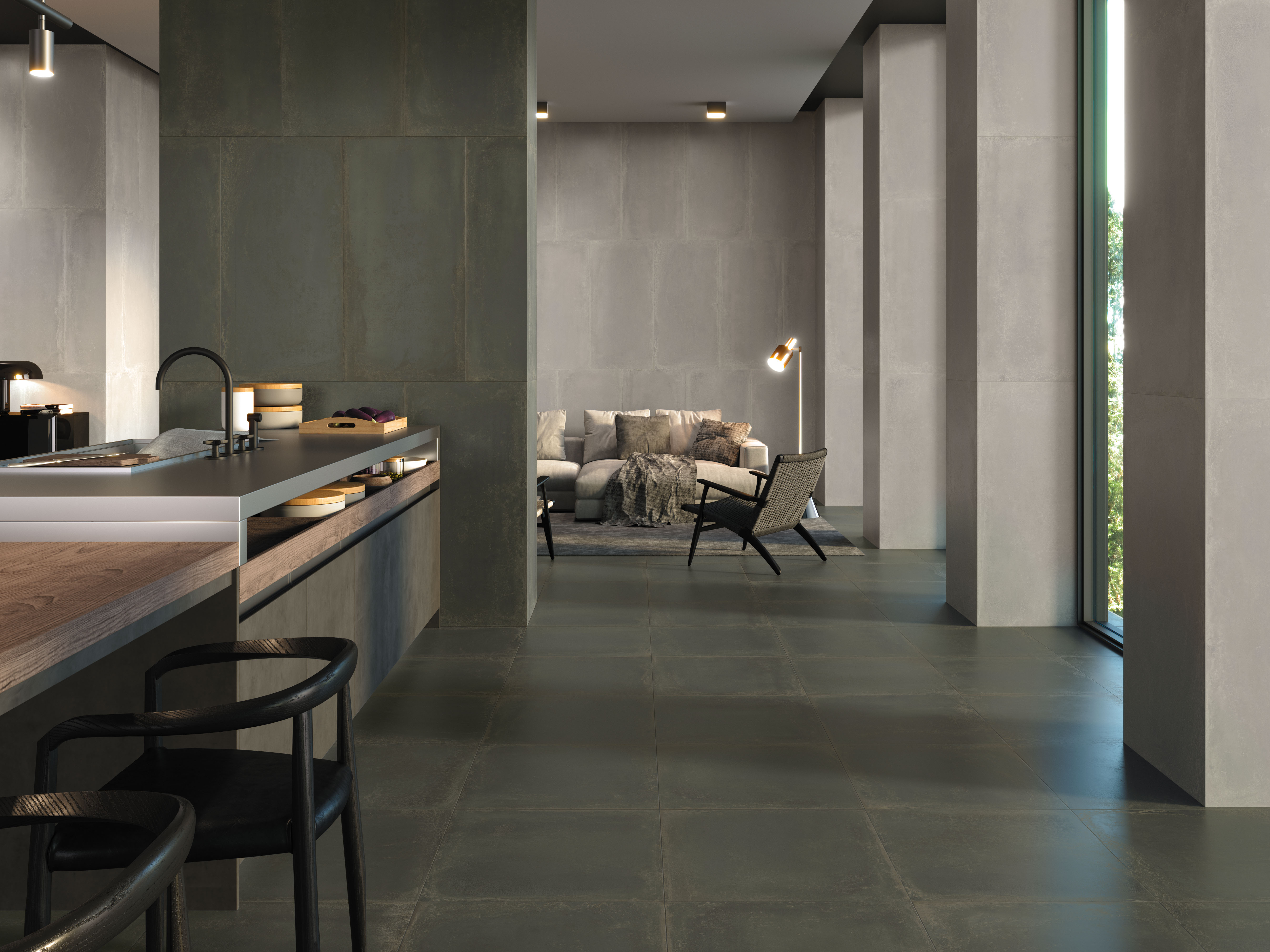 Urbanixx Gres Sveg Bodenfliesen Metalloptik Grau Matt 60x60 cm rektifiziert 