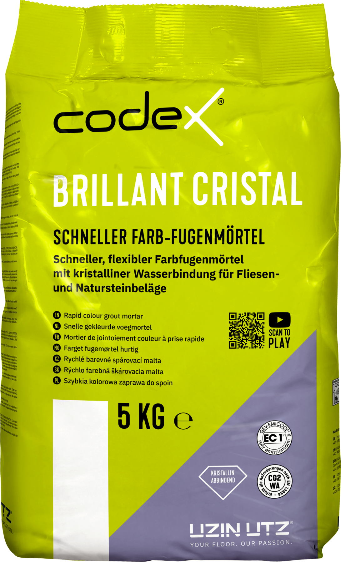 Codex Brillant Cristal Graphitschwarz 5 kg Schneller Farbfugenmörtel
