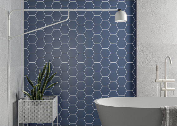 Catalea Gres Salmi Bodenfliesen Hexagon Blau Matt 15x17 cm  
