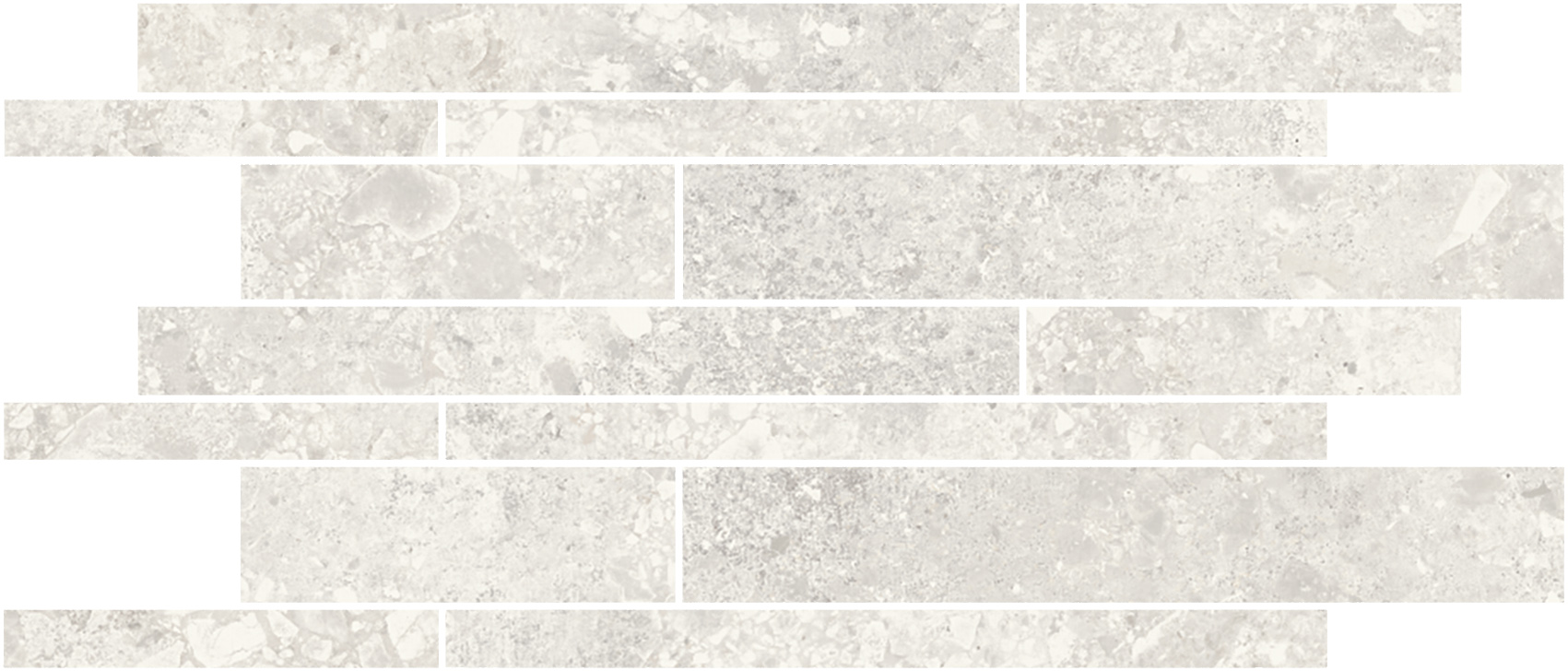 Urbanixx Gres Kyoto Stäbchenmosaik Terrazzooptik Weiß Matt 30x60 cm R10